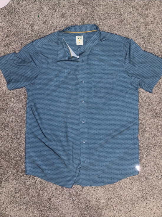 voyager Other - Men’s Voyager Blue Short-Sleeve Button-Up Shirt Polo
